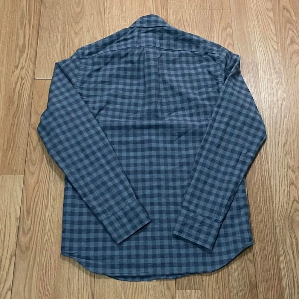 J.Crew Men’s Small Long Sleeve Button Down Shirt Blue Plaid Slim Stretch Preppy